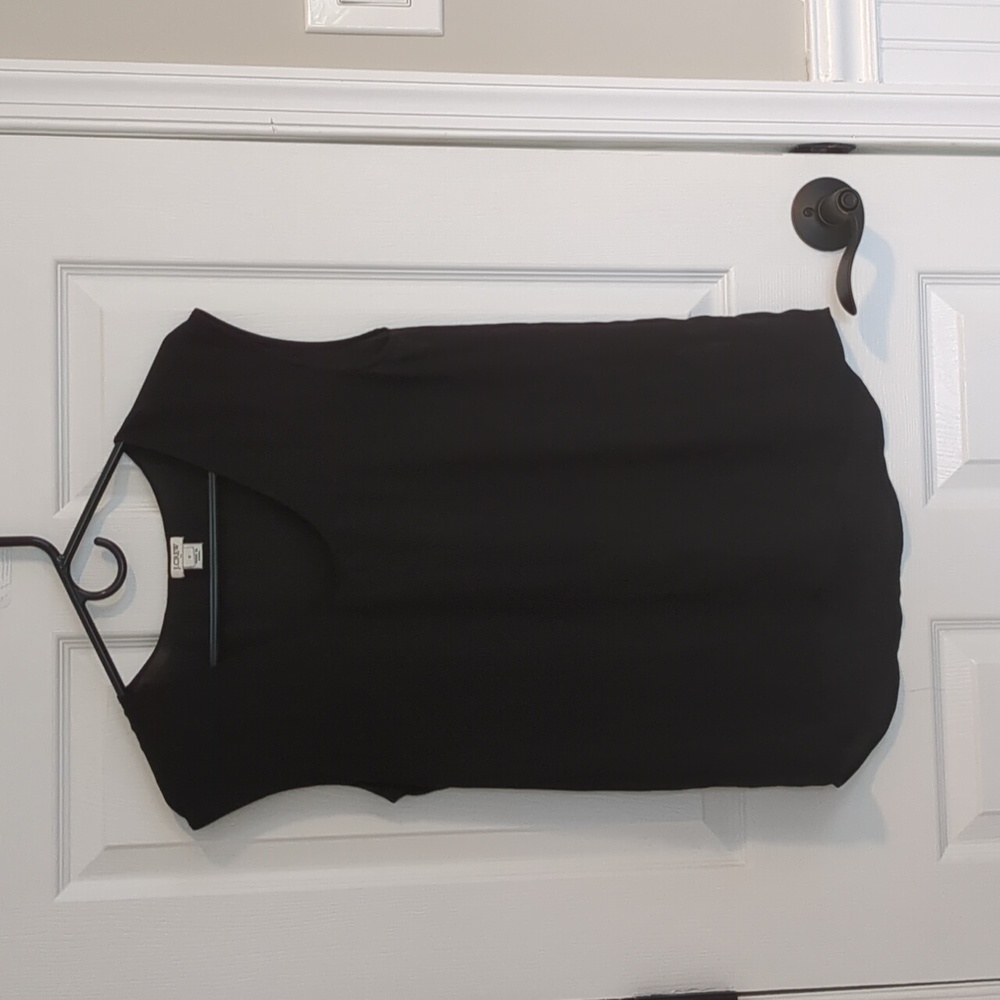 J Crew Black Drapey Sleeveless Tank Top Blouse Size 2